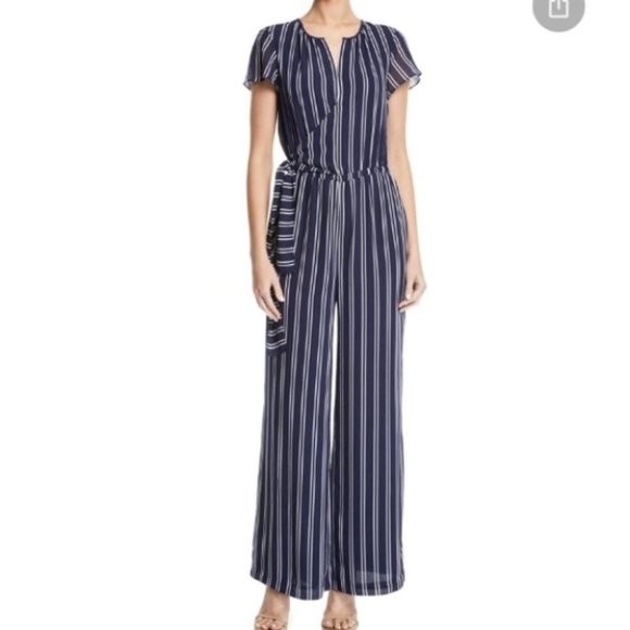 MICHAEL Michael Kors “Mega Railroad” Striped Jumpsuit - Picture 1 of 8